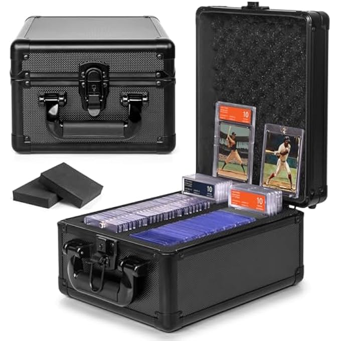 rayihni GRADED CARD STORAGE BOX, PSA SLAB CASE HOLDER FOR GRADED CARDS, TOP LOADERS TRADING CARD STORAGE HARD CASE FOR SPORTS CARDS/GAME CARDS/TRADING CARDS/TOP LOADERS/ONE TOUCH (2 ROW) - Image 1